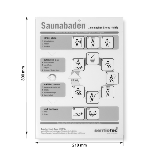 Abmessungen Sauna Baderegeltafel Kunststoff