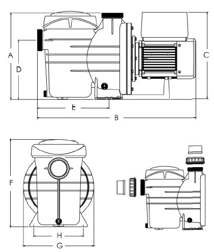 Abmessungen Poolpumpe AquaForte VSP