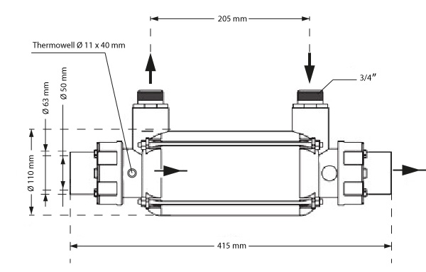 Pool-Wärmetauscher Kunststoff/V4A-Edelstahl 46 kW  Pool-Wärmetauscher  Kunststoff/V4A-Edelstahl 46 kW