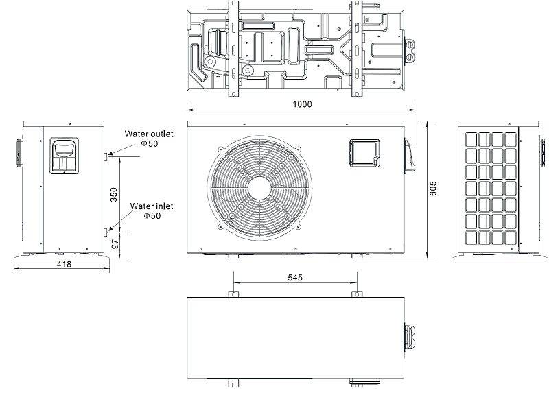 Abmessungen POOLSANA InverCore Next