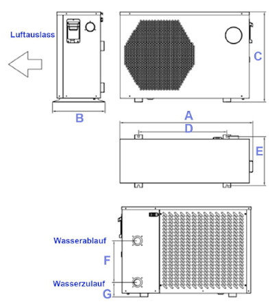 Abmessungen POOLSANA InverPOWER