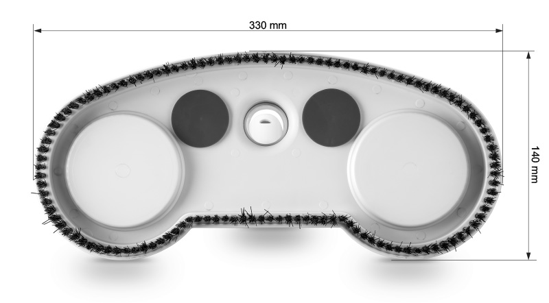 Abmessungen Pool-Reinigungsbürste mit Unterdruckventilen