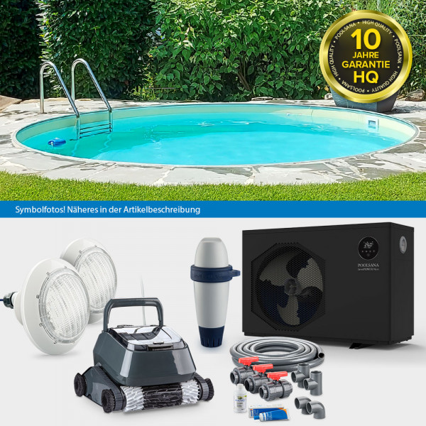Rundpool PS HQ 5,00 x 1,50 m | Alu-Handlauf | Folie sand | LAGOON-Set PROFI | Teil-/Kompletteinbau