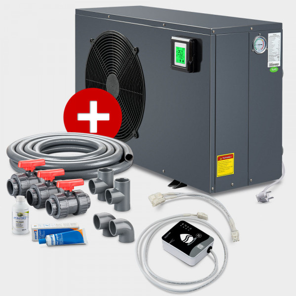 Poolheizung Wärmepumpe POOLSANA PRIME 13 + Anschluss-Set 50 mm + Wi-Fi Modul