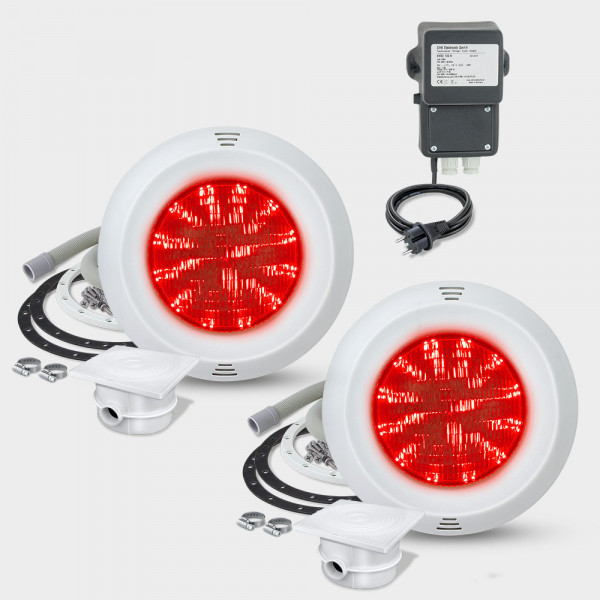 2er-Set LED-UWS POOLSANA PURE PAR56 30W RGB