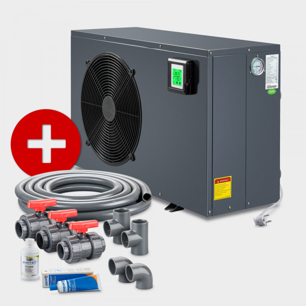 Poolheizung Wärmepumpe POOLSANA PRIME 8 + Anschluss-Set 50 mm