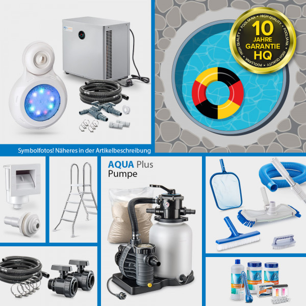 Rundpool POOLSANA HQ mit Alu-Handlauf 3,00x1,20 m PROMO-Set PRIME | Freiaufstellung/Teileinbau