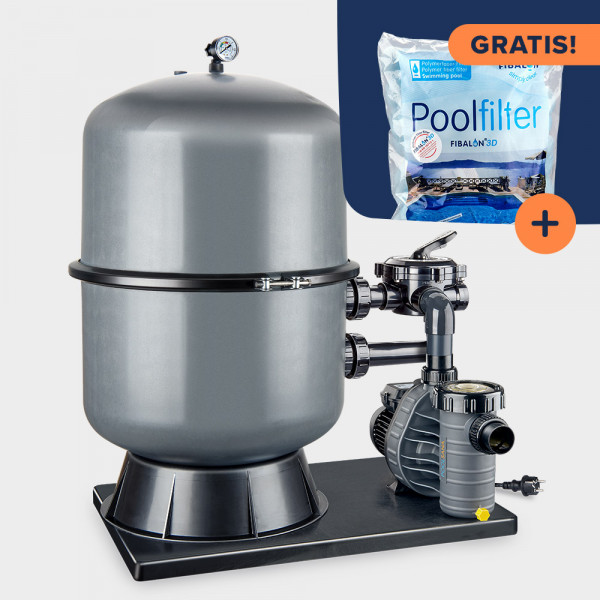 Sandfilteranlage POOLSANA PREMIUM 500 mit AquaPlus 8 POOLSANA-Edition anthrazit