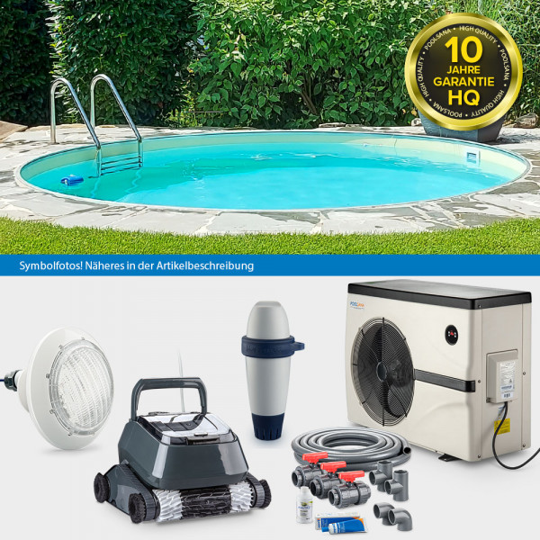 Rundpool PS HQ 4,00 x 1,50 m | Alu-Handlauf | Folie sand | LAGOON-Set PROFI | Teil-/Kompletteinbau
