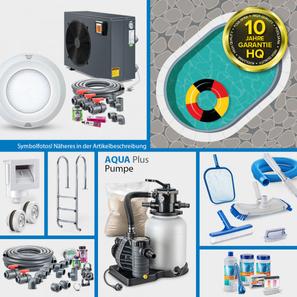 Alu-Ovalpool-Set HQ 5,25 x 3,20 x 1,50m | Folie sand 0,8 mm | Alu-Handlauf | PROMO-Set PRIME