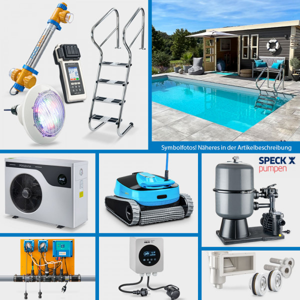 ALL-IN Aktions-Poolset: POOLSANA Rechteckpool 6,00 x 3,00 x 1,50 m | Folie grau 0,8 mm