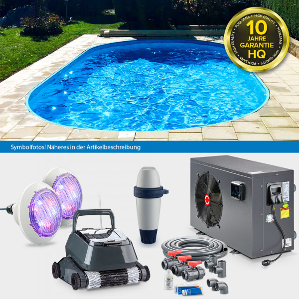conZero Stahlwand-Ovalpool POOLSANA HQ 7,00 x 3,50 x 1,50 m LAGOON-Set PROFI