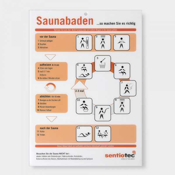 Sauna-Baderegeltafel Kunststoff