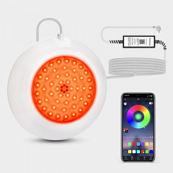 POOLSANA LED Magnet-Poolscheinwerfer RGB 10 W mit App-Steuerung