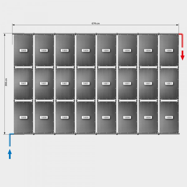 Pool-Solarheizung POOLSANA OKU Set 48a | Schrägdachmontage