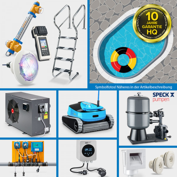 ALL-IN Aktions-Poolset: Stahlwand Oval PS HQ 8,00 x 4,00 x 1,50 m Alu-Handlauf + Folie blau