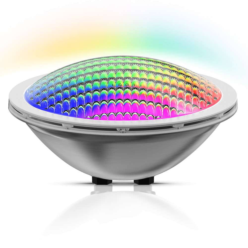 LED Pool Scheinwerfer 12V 18W RGB – Edelstahl Blende D160mm, 4m Kabel