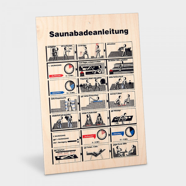 Sauna-Baderegeltafel Holz