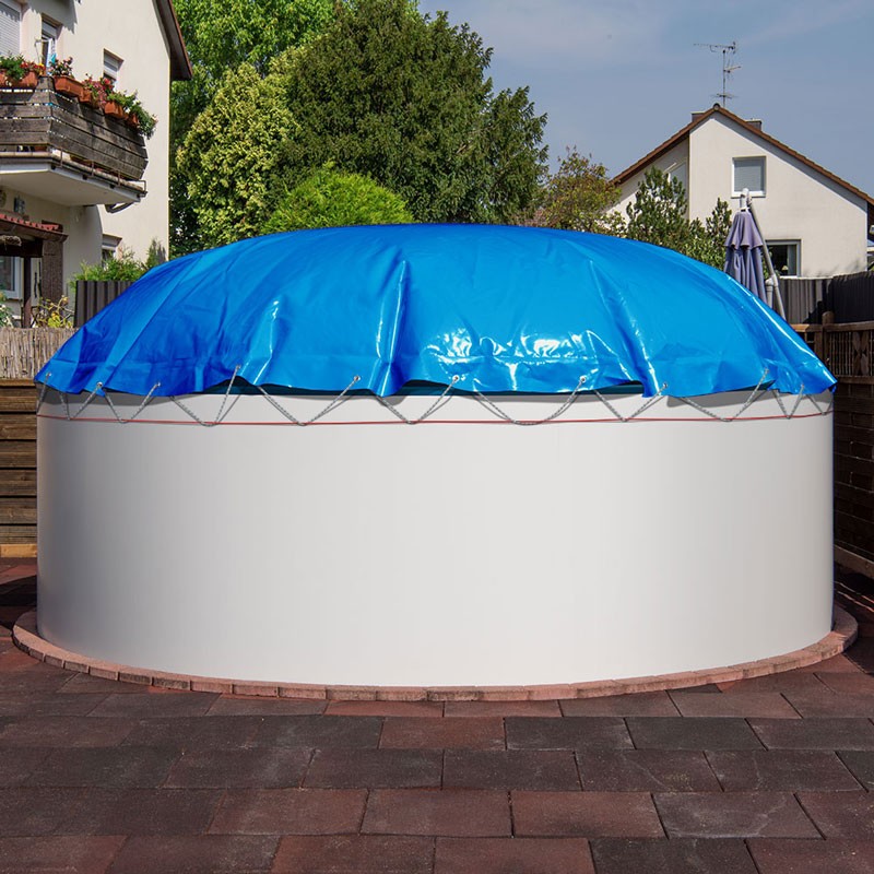 Winterabdeckung Für Oberirdische Pools – Rund, 30 Fuß Durchmesser, Robustes Polyethylen, 8 Jahre UV-Schutz