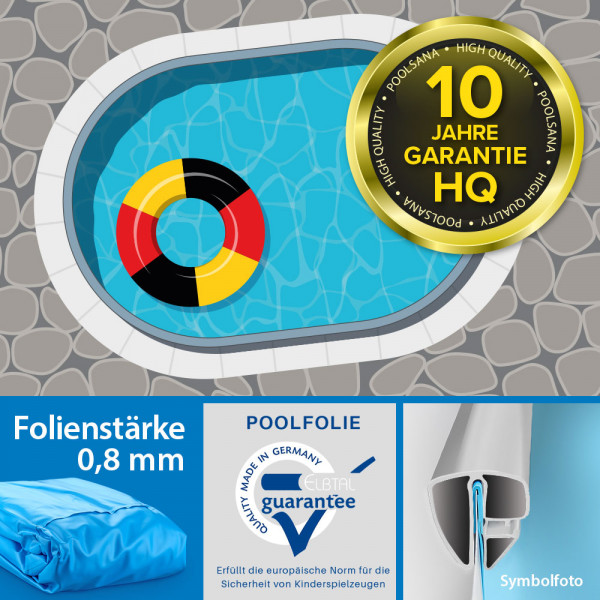 Einzelbecken Stahlwand-Ovalpool POOLSANA HQ 5,25 x 3,20 x 1,50 m