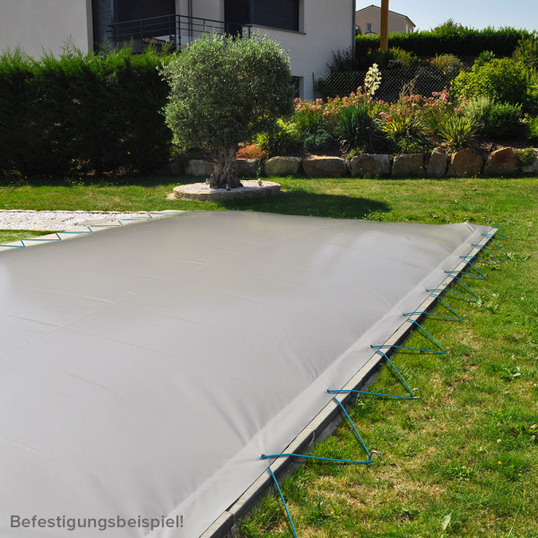 Poolabdeckung MTH Air Protect UNI grau 7,00 x 3,50 m | Rechteck | Mit Seil