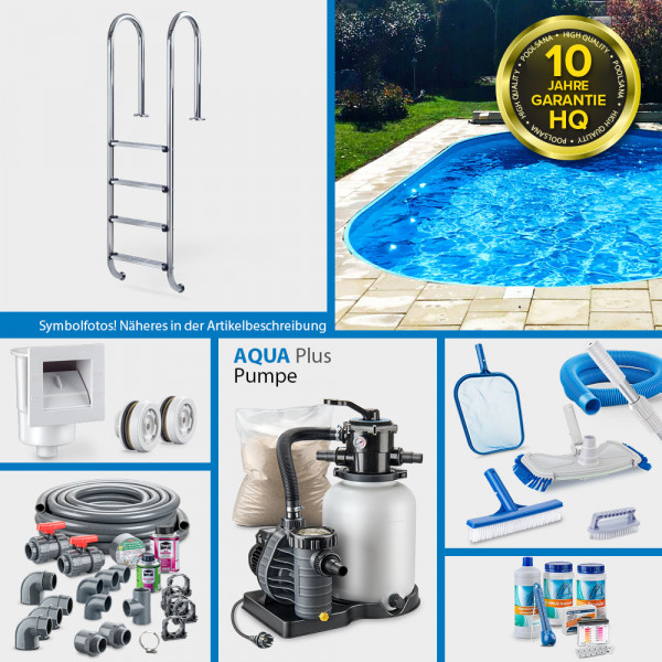 conZero Stahlwand-Ovalpool POOLSANA HQ 6,00 x 3,20 x 1,50 m PLUS-Set