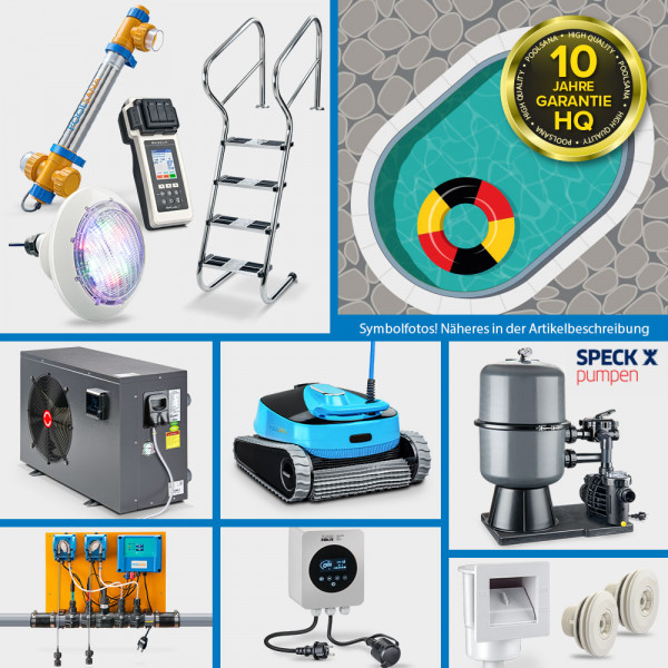 ALL-IN Aktions-Poolset: Aluwand-Ovalpool PS HQ 8,00 x 4,00 x 1,50 m Alu-Handlauf + Folie sand