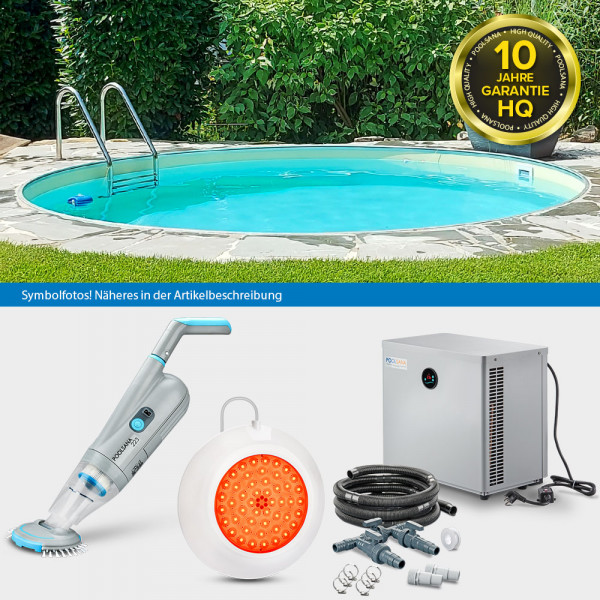 Rundpool PS HQ 3,00x1,20m | Alu-Handlauf | Folie sand | LAGOON-Set PLUS | Freiaufstellung/Teileinbau