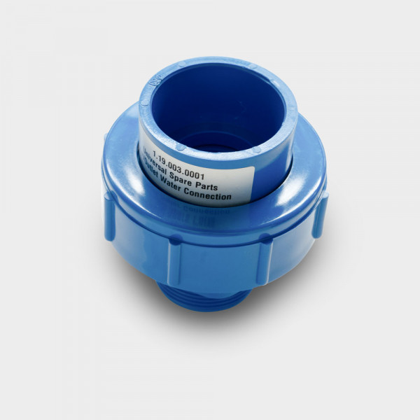 Anschlussverschraubung Wärmepumpe 1 1/2" x 50 mm blau