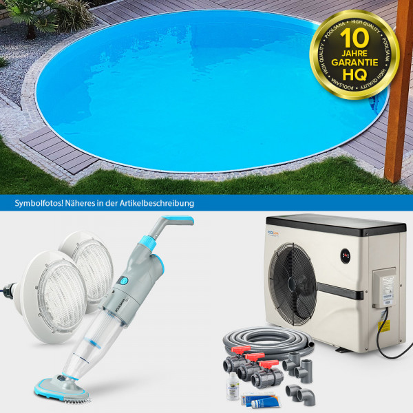 Rundpool PS HQ 5,00x1,35m | Alu-Handlauf | Folie 1 mm | LAGOON-Set PLUS | Teil-/Kompletteinbau