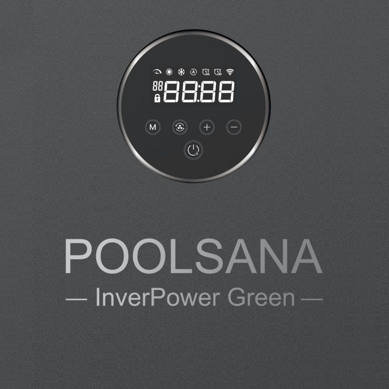 Displayanzeige der Inverterwärmepumpe InverPOWER Green