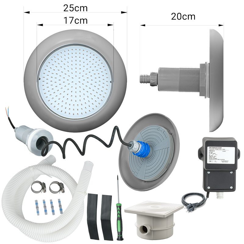 Lieferumfang POOLSANA LED Scheinwerfer VARIO