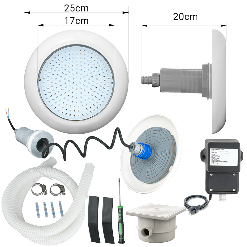 Lieferumfang POOLSANA LED Scheinwerfer VARIO