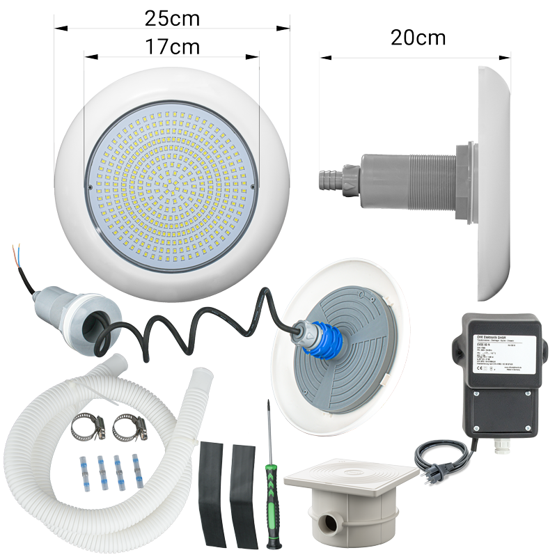 Lieferumfang POOLSANA LED Scheinwerfer VARIO