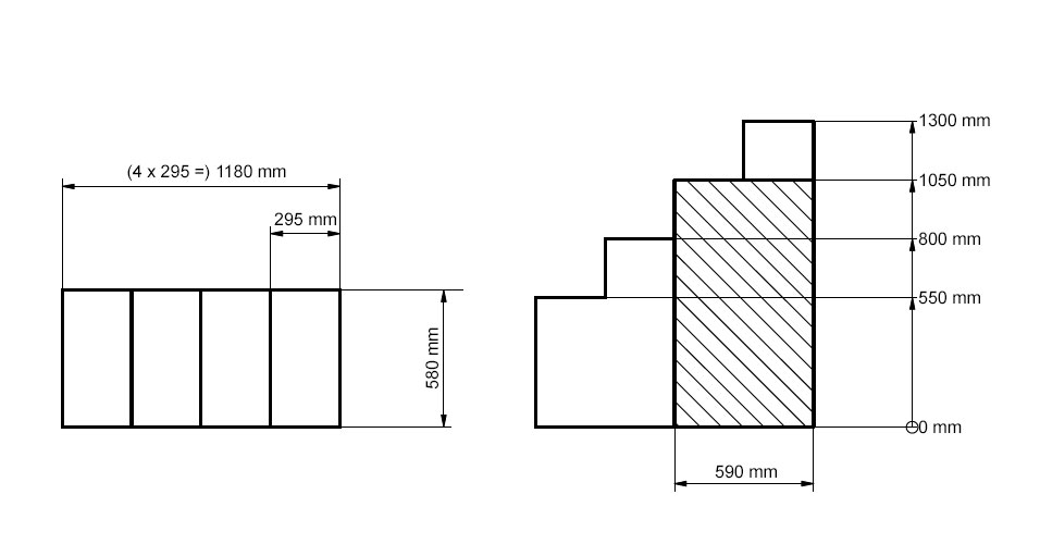 Unterbautreppe Abmessungen